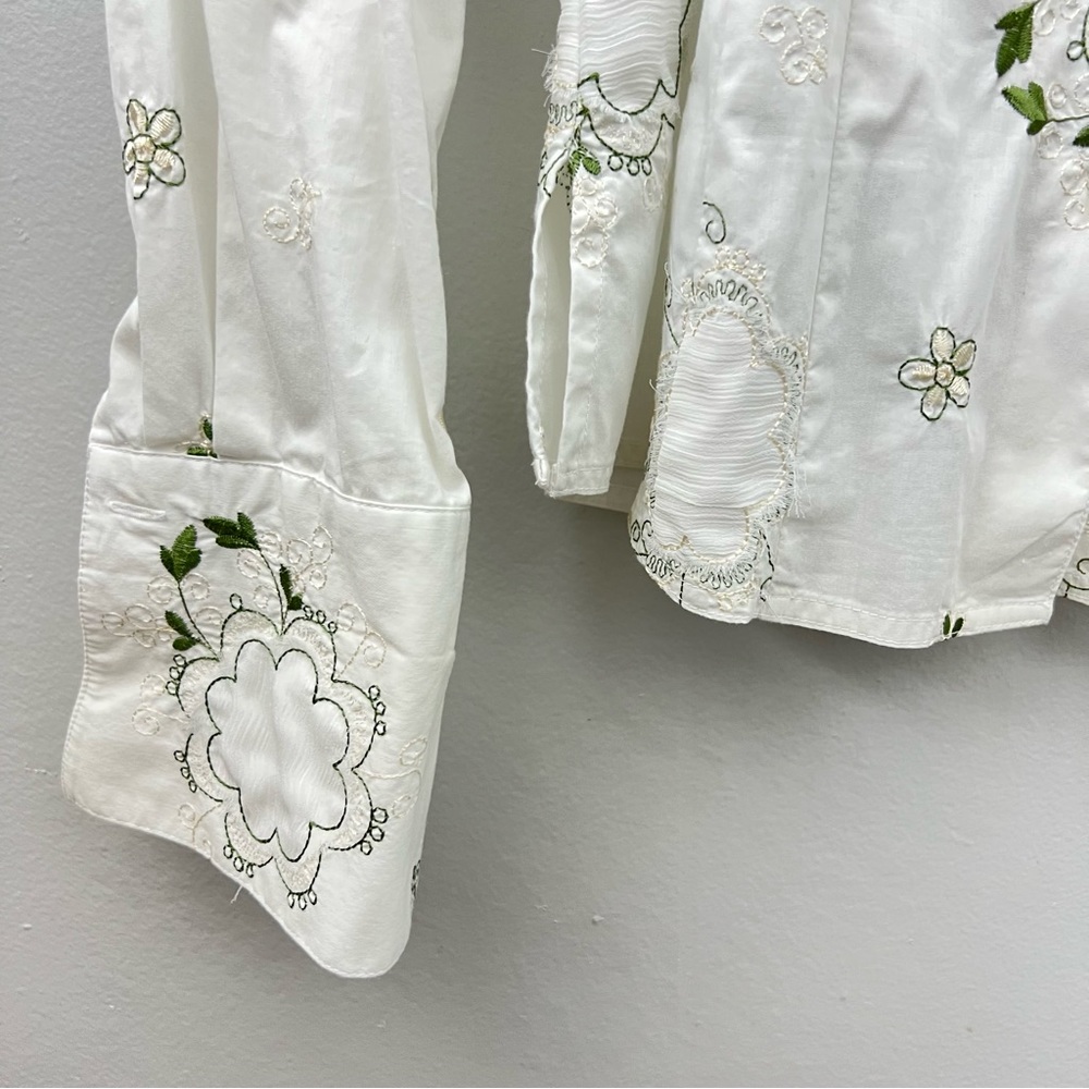 Samuel Dong Floral Embroidered Top Y2K - Picture 4 of 7